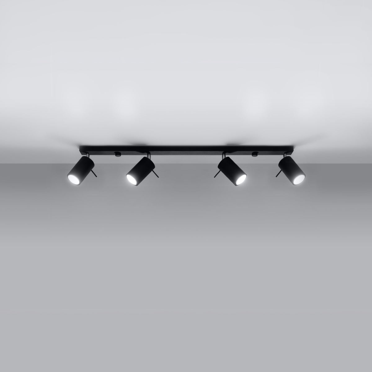 Plafonnier noir moderne 4 spots orientables