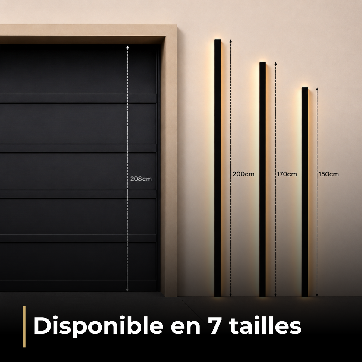 Obsidia — Applique extérieure LED en métal noir