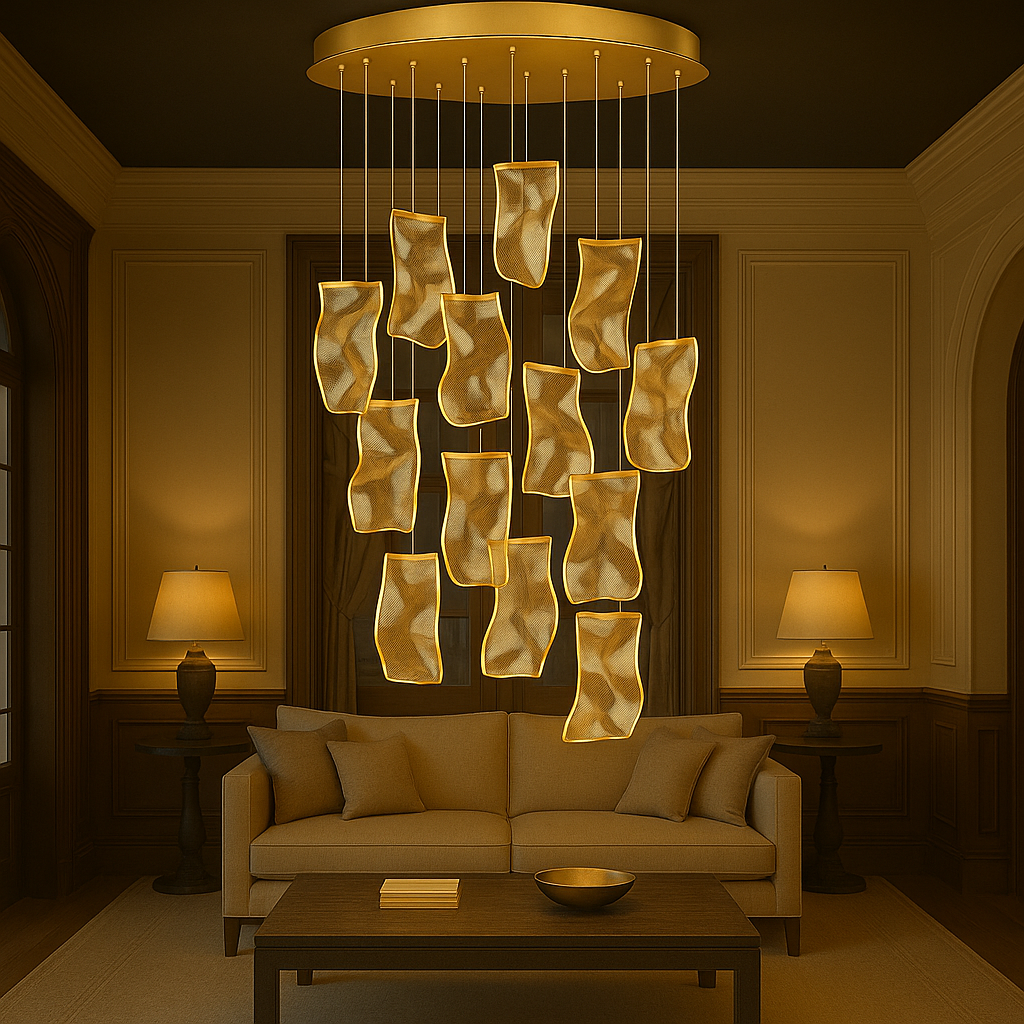 Cristella — Suspension cascade en cristal LED