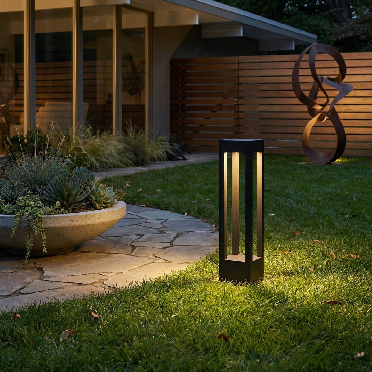 Lampadaire d'Extérieur Noir pour Terrasse – Modèle Elio (DIMOREE)