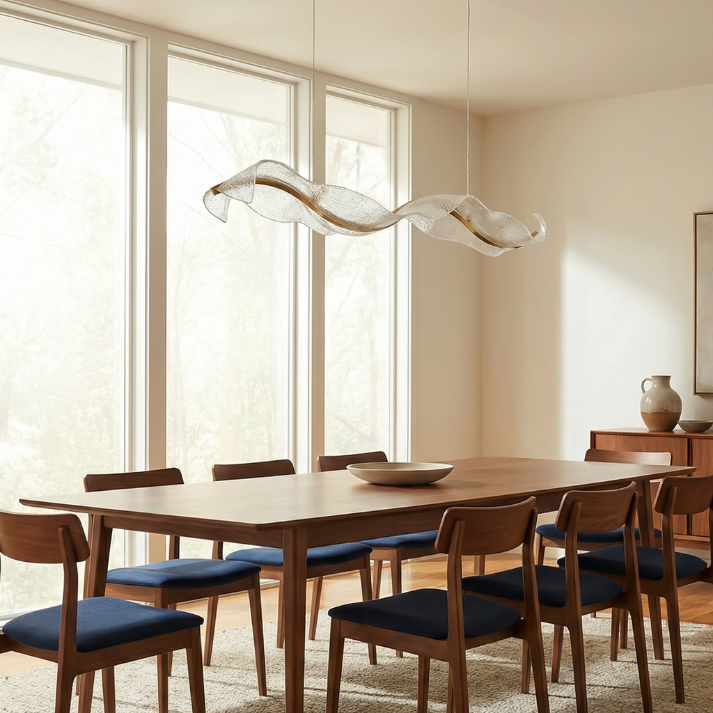Lira — Suspension linéaire dimmable en chrome poli