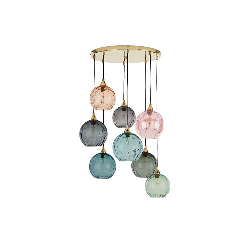 Célestro — Suspension globes en verre texturé
