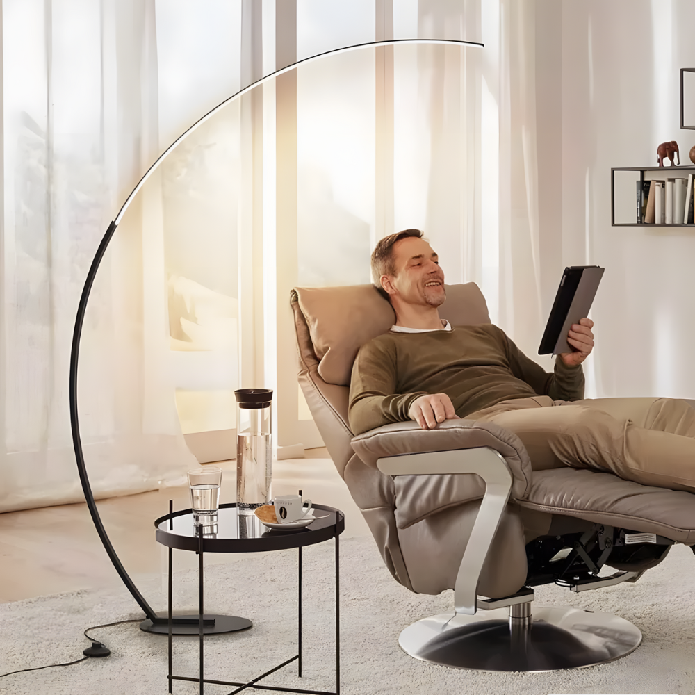 Arqua — Lampadaire LED arqué esprit nordique
