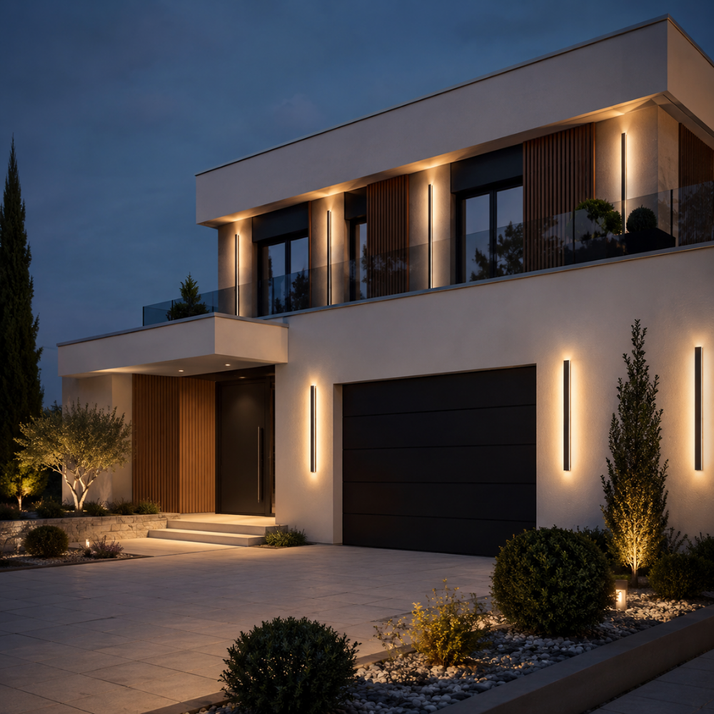 Obsidia — Applique extérieure LED en métal noir