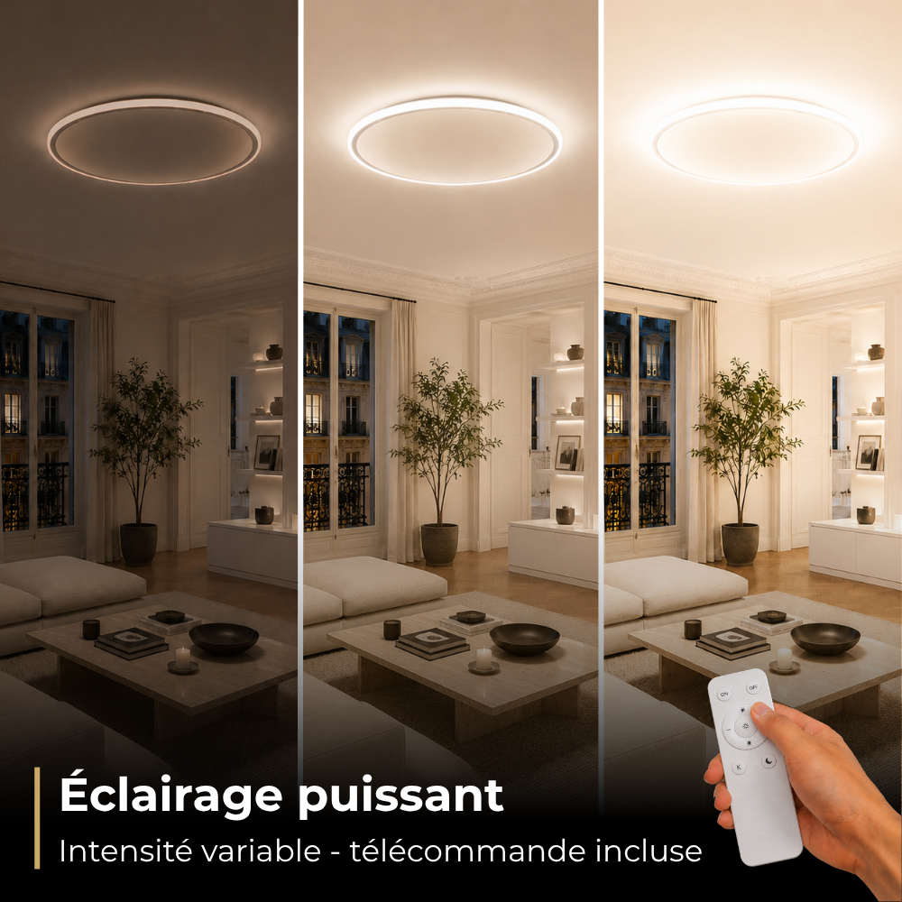Nordi — Plafonnier LED scandinave rond blanc