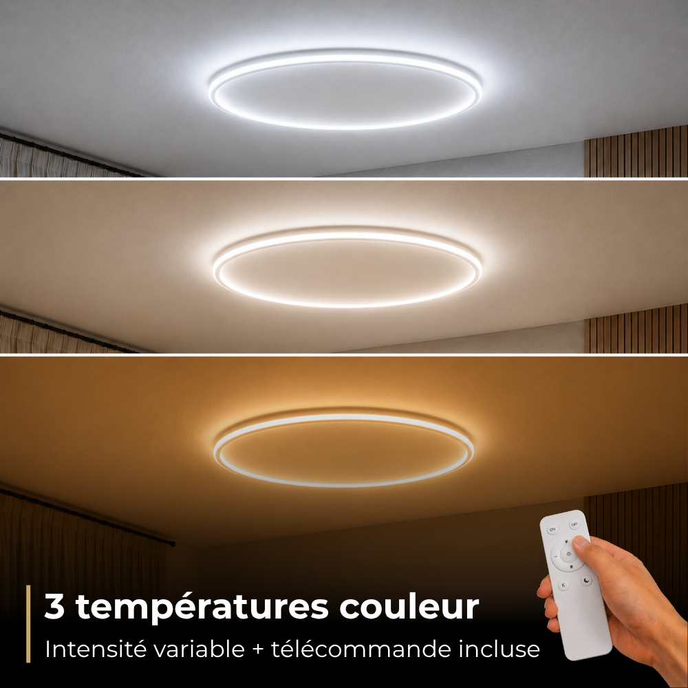 Nordi — Plafonnier LED scandinave rond blanc