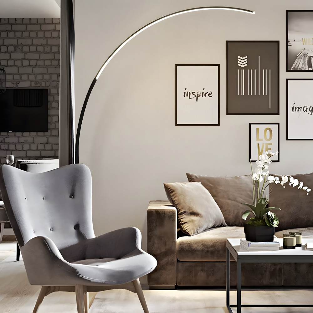 Arqua — Lampadaire LED arqué esprit nordique