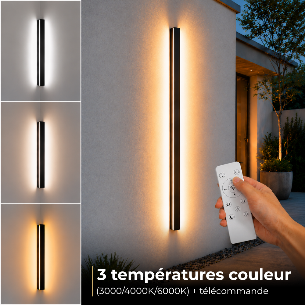 Obsidia — Applique extérieure LED en métal noir
