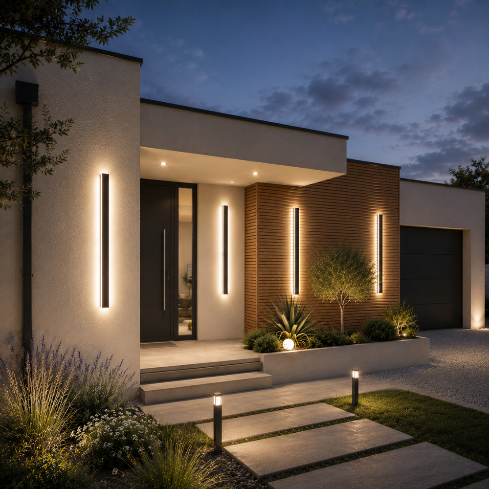 Obsidia — Applique extérieure LED en métal noir