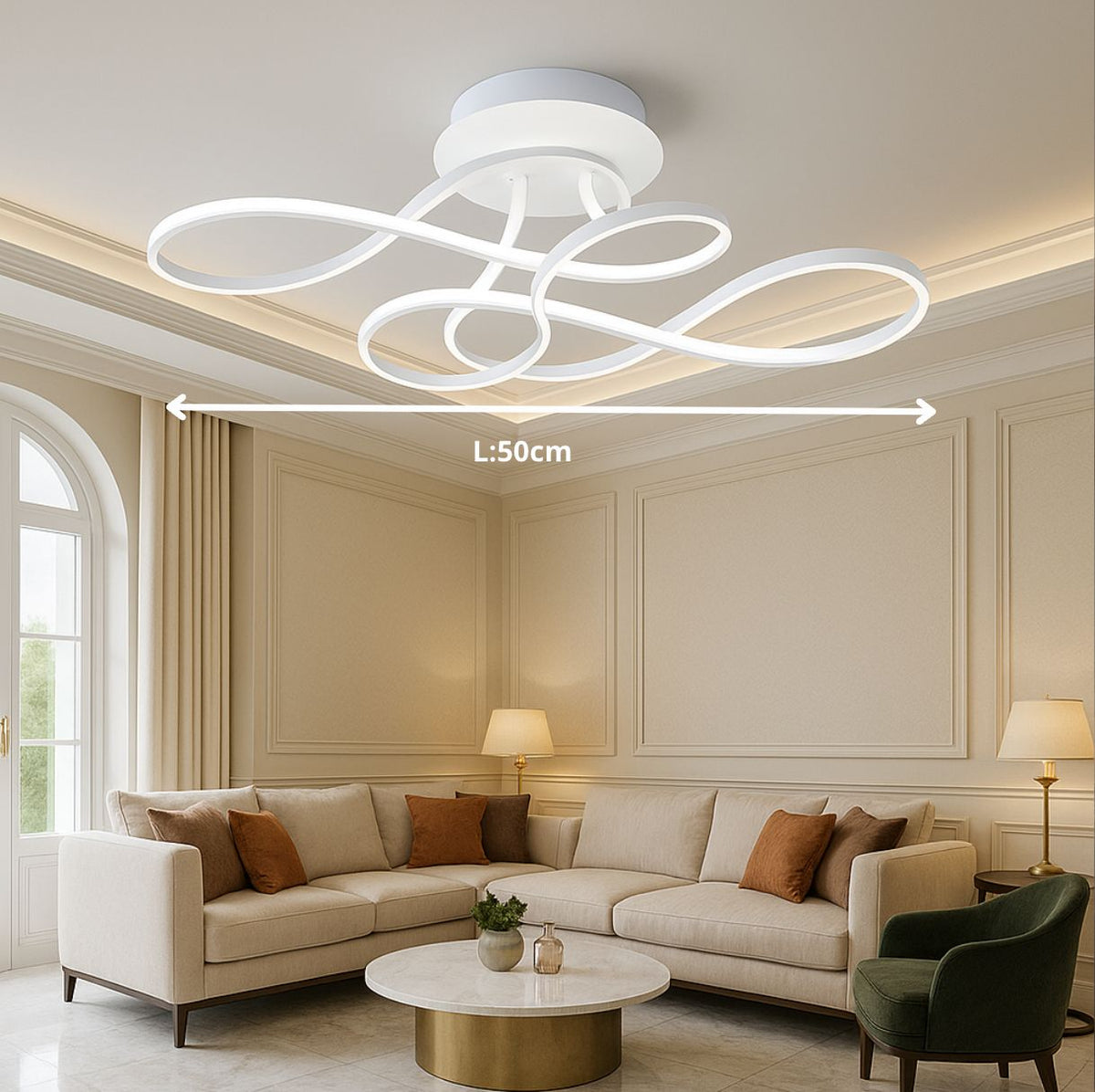 Calvia — Plafonnier LED géométrique tactile