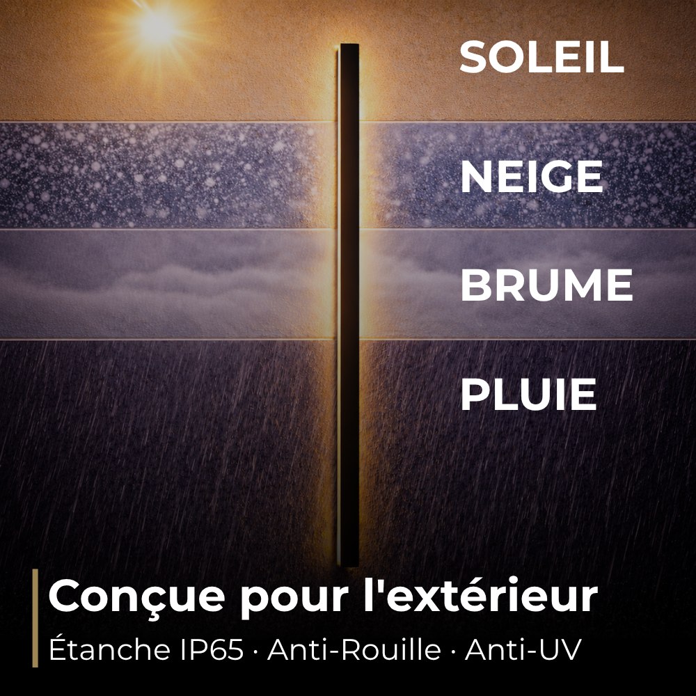 Obsidia — Applique extérieure LED en métal noir