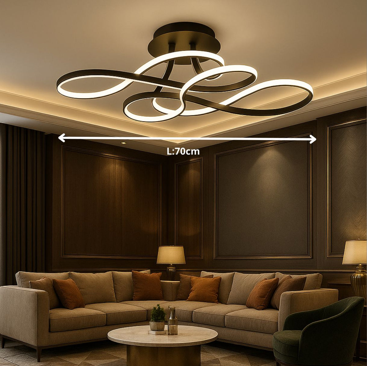 Calvia — Plafonnier LED géométrique tactile
