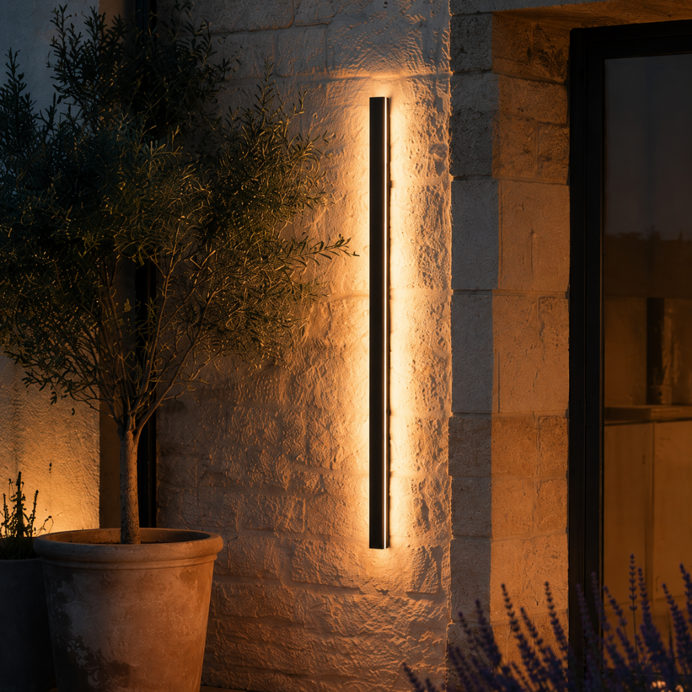 Obsidia — Applique extérieure LED en métal noir