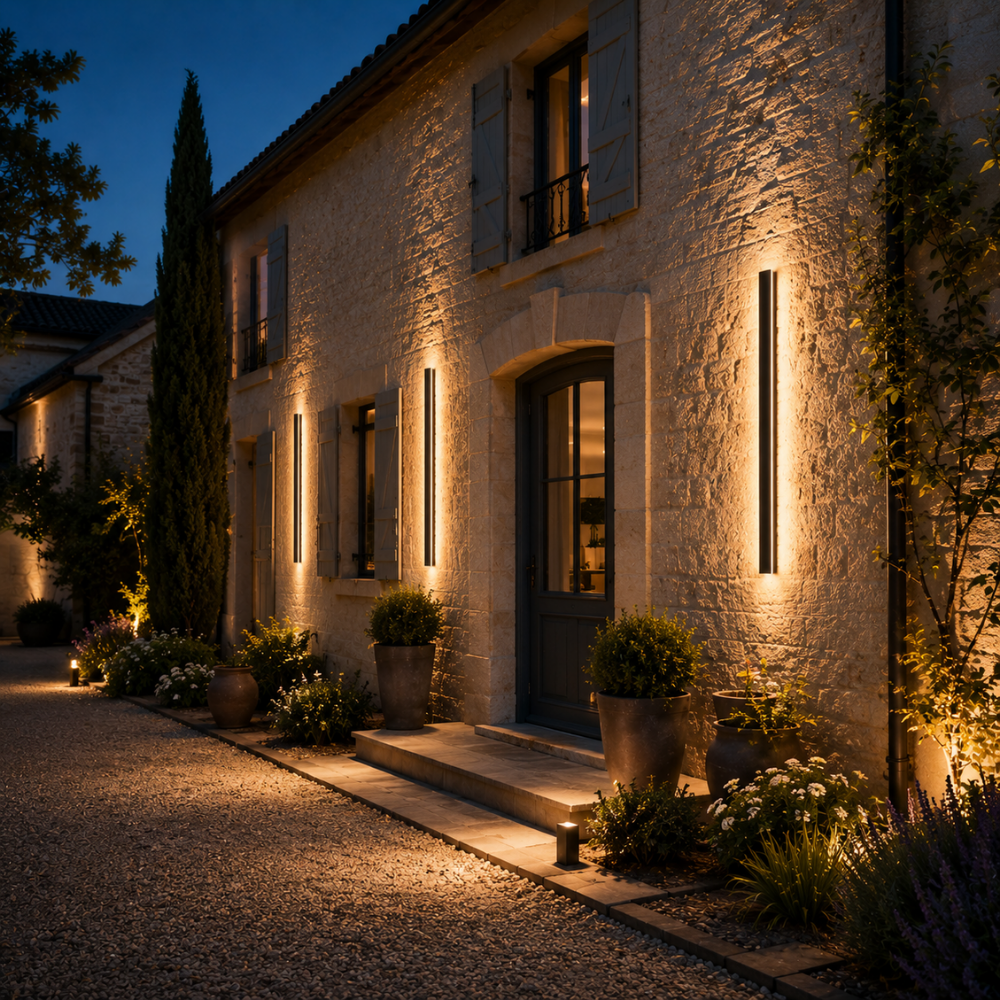 Obsidia — Applique extérieure LED en métal noir