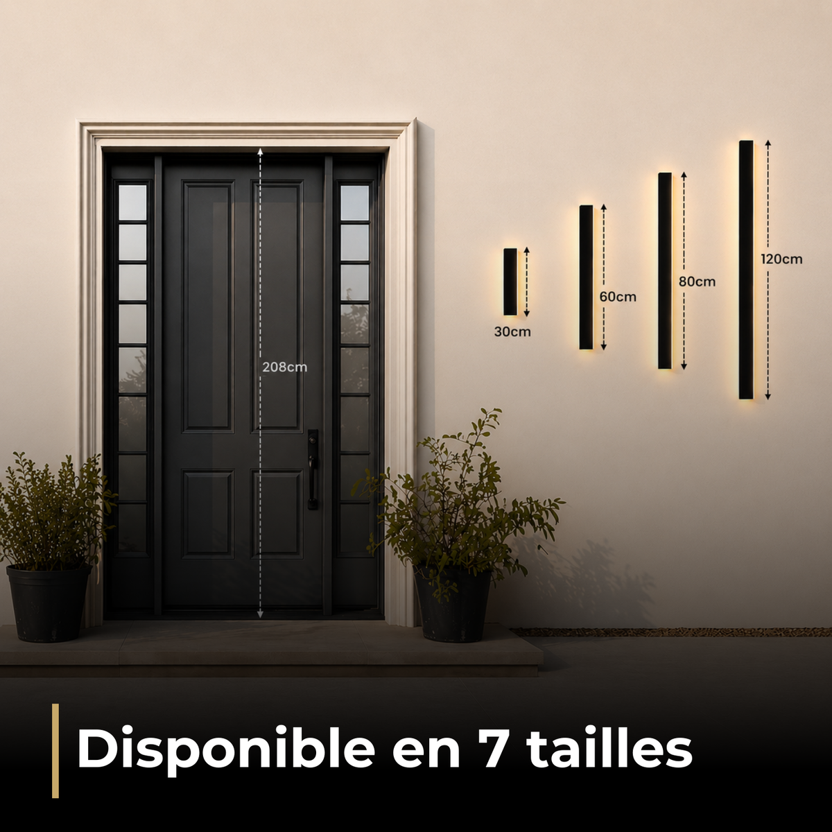 Obsidia — Applique extérieure LED en métal noir