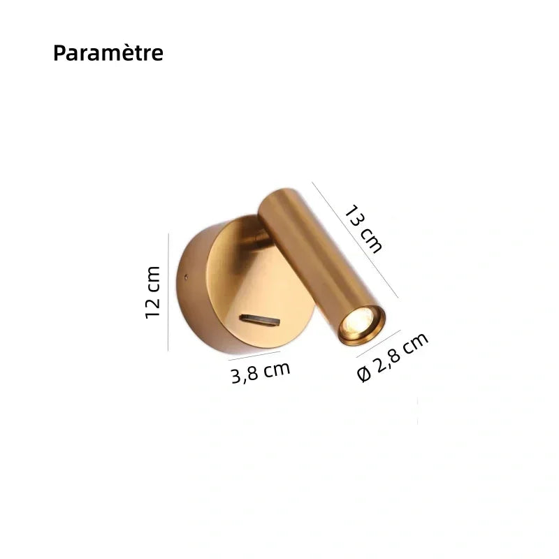 Ottone — Applique liseuse orientable en laiton