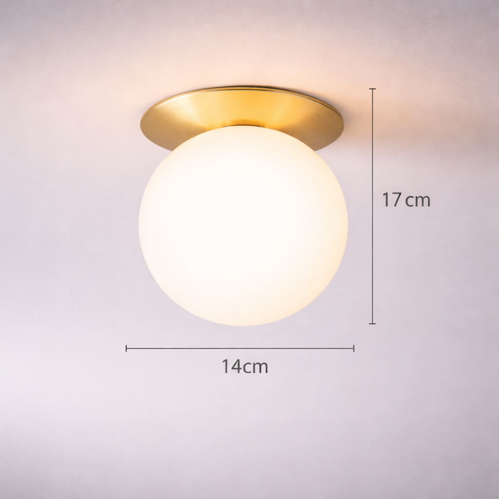 Lunetta — Plafonnier rond en verre opalin