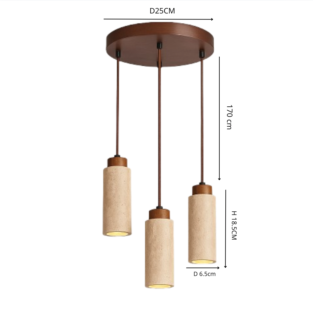 Sorena — Suspension en pierre naturelle et bois