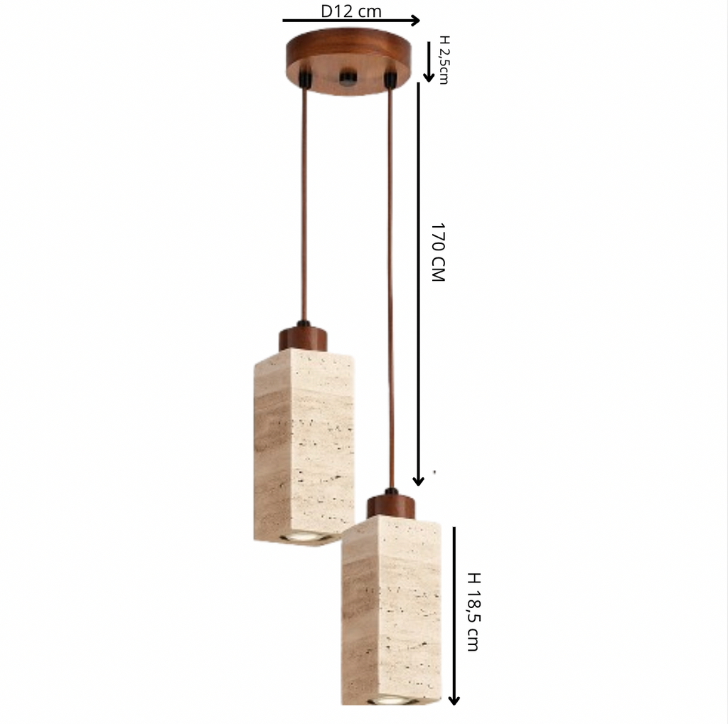 Sorena — Suspension en pierre naturelle et bois