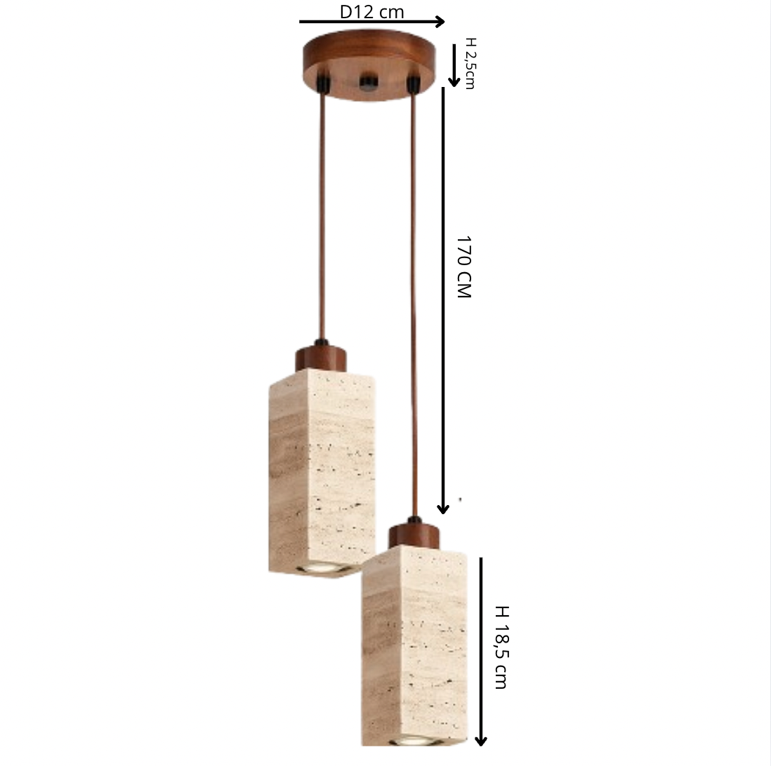 Sorena — Suspension en pierre naturelle et bois