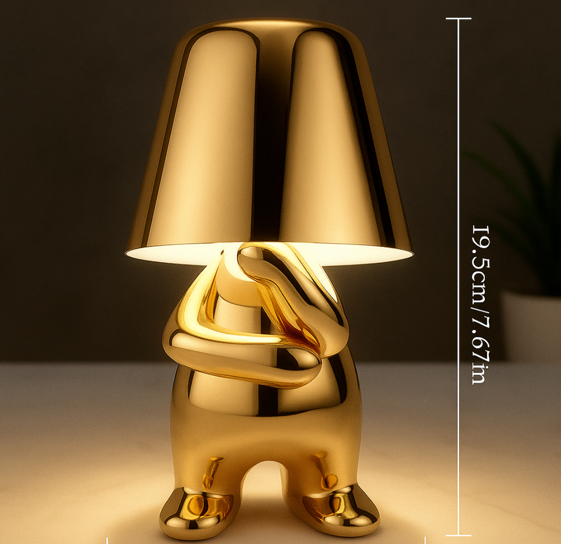 Doriane — Lampe de chevet sculpturale dorée