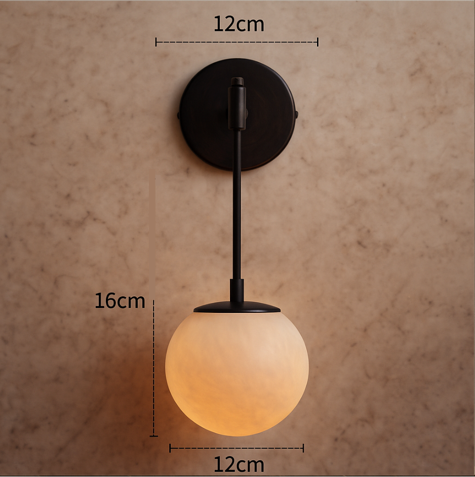 Marmora — Applique murale globe et socle en marbre