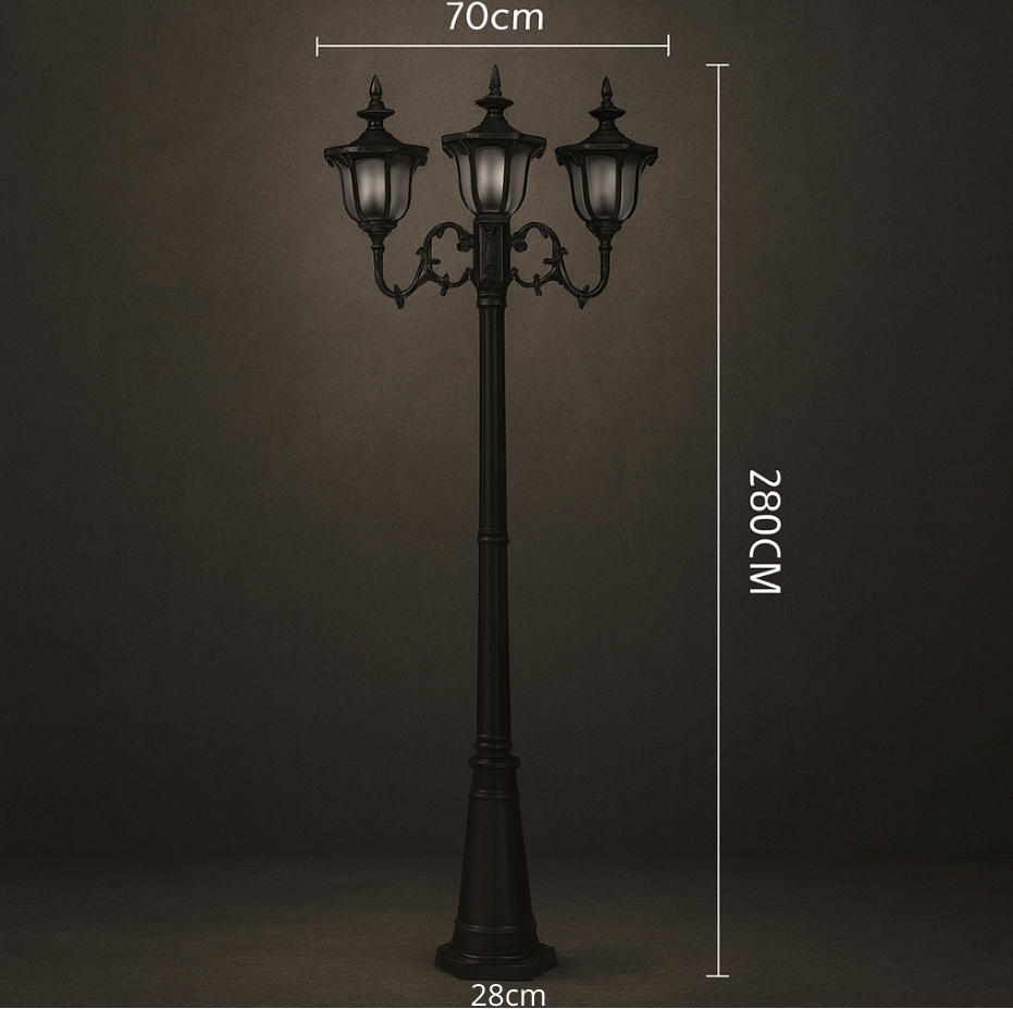 Belveda — Lampadaire d'allée double tête E27