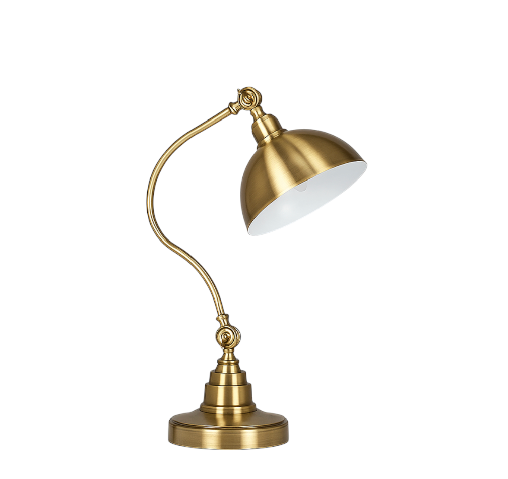 Ottona — Lampe de bureau en laiton brossé orientable