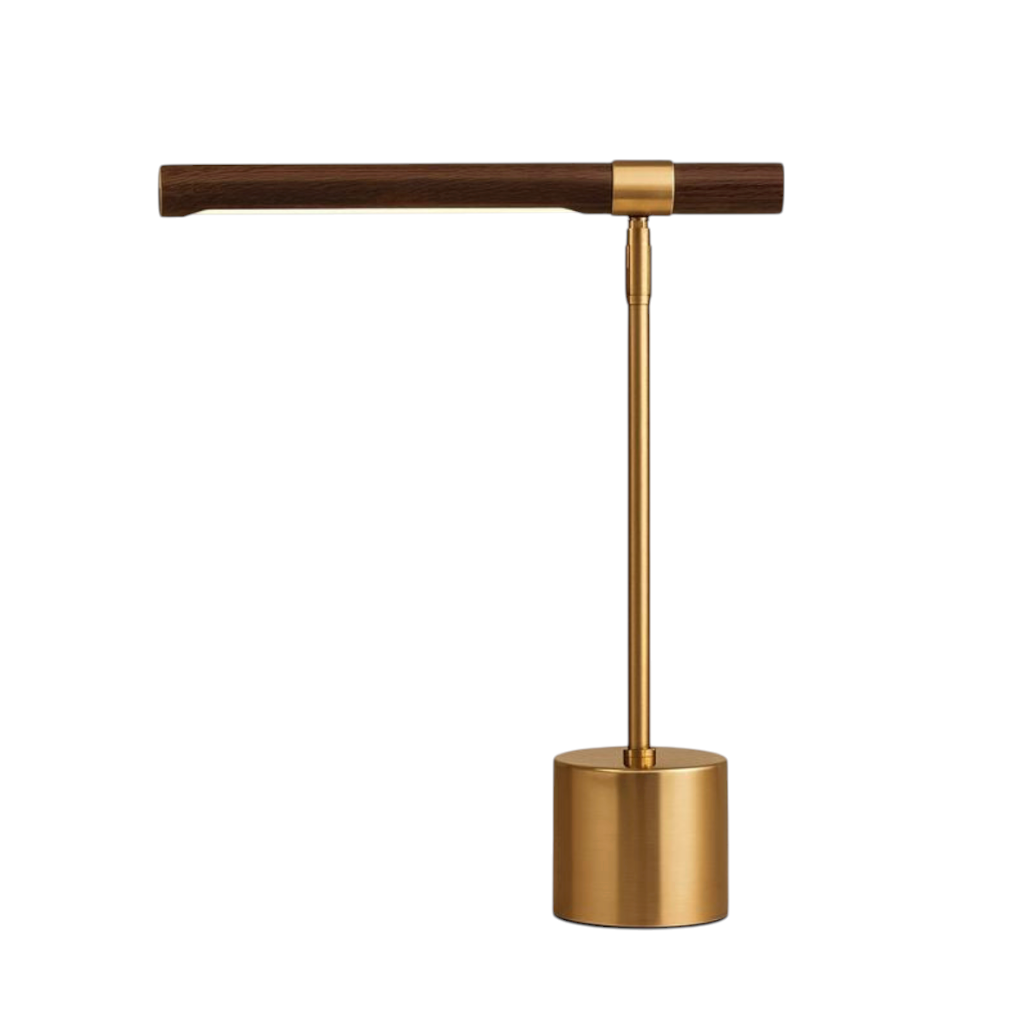 Ottavia — Lampe en bois et métal doré LED