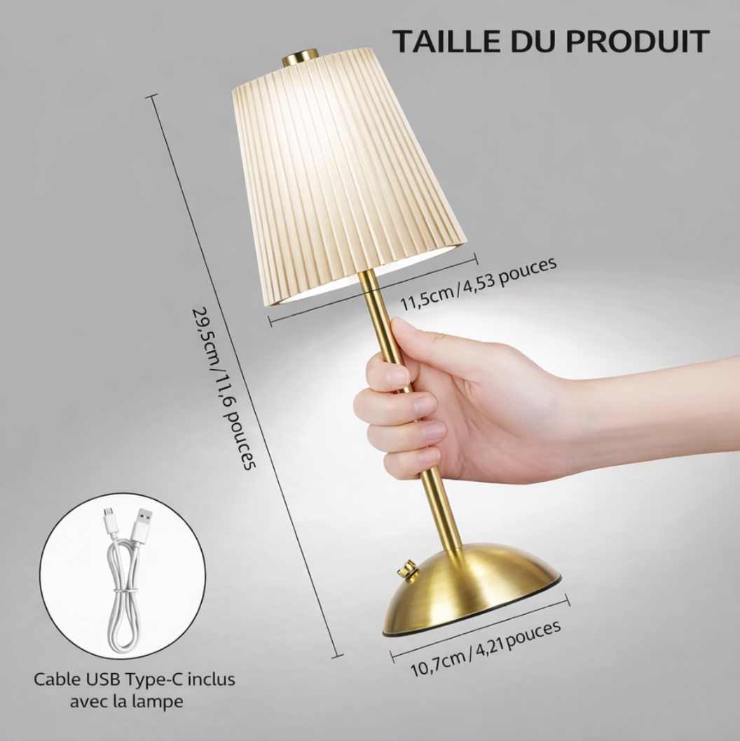 Dorella — Lampe nomade plissée rechargeable