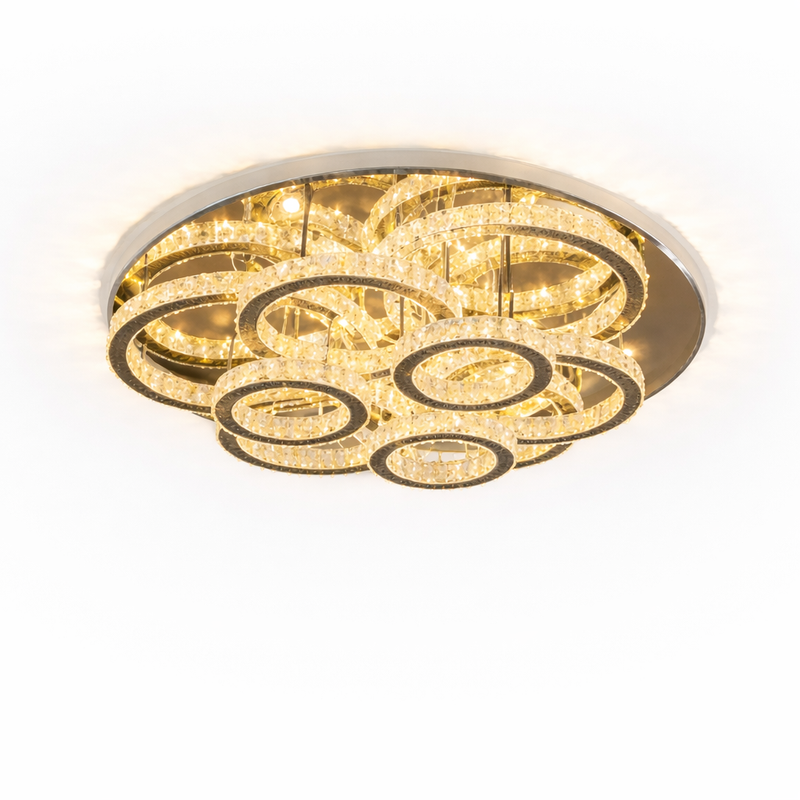 Solvane — Plafonnier LED en cristal doré