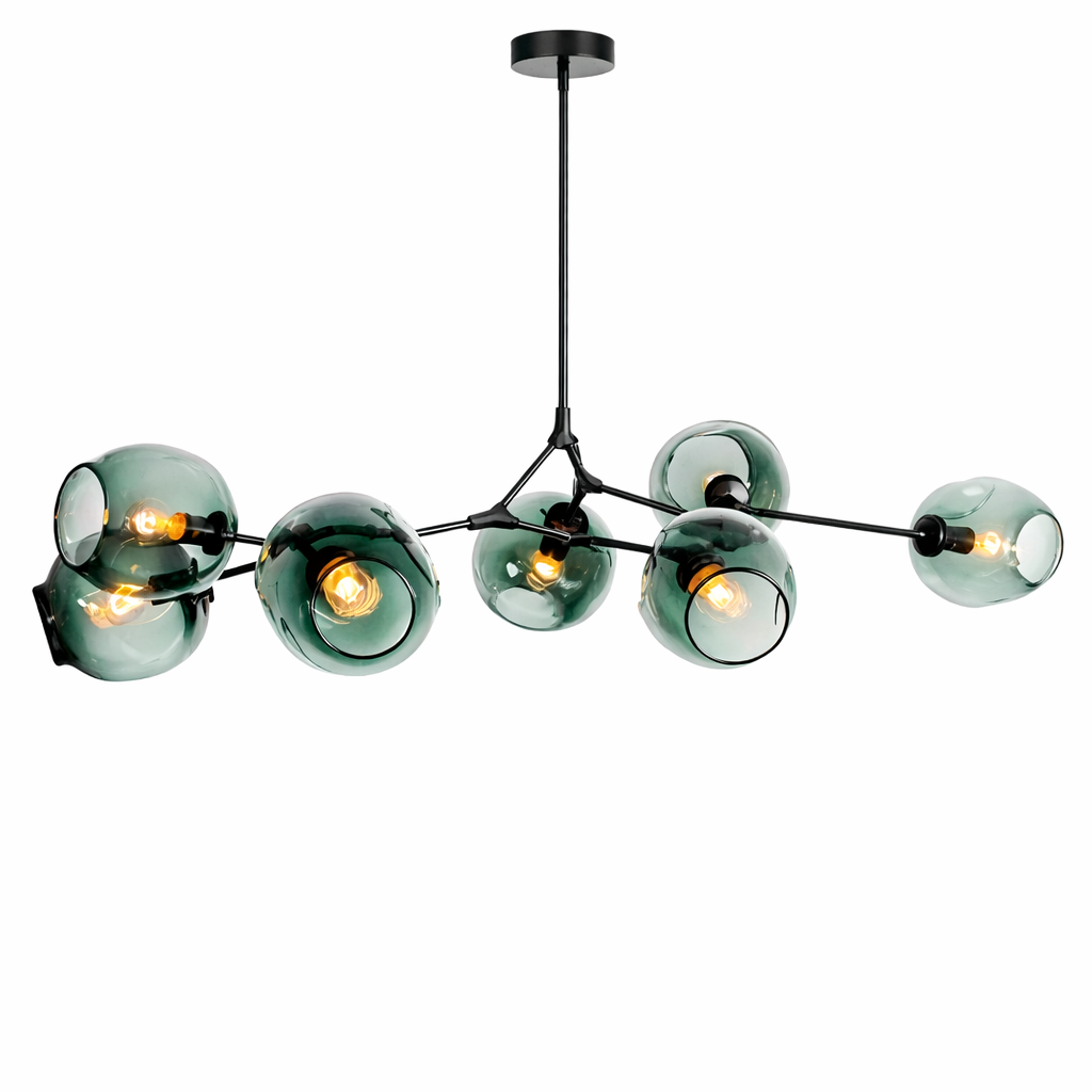 Nébula — Lustre en verre et métal noir ou doré