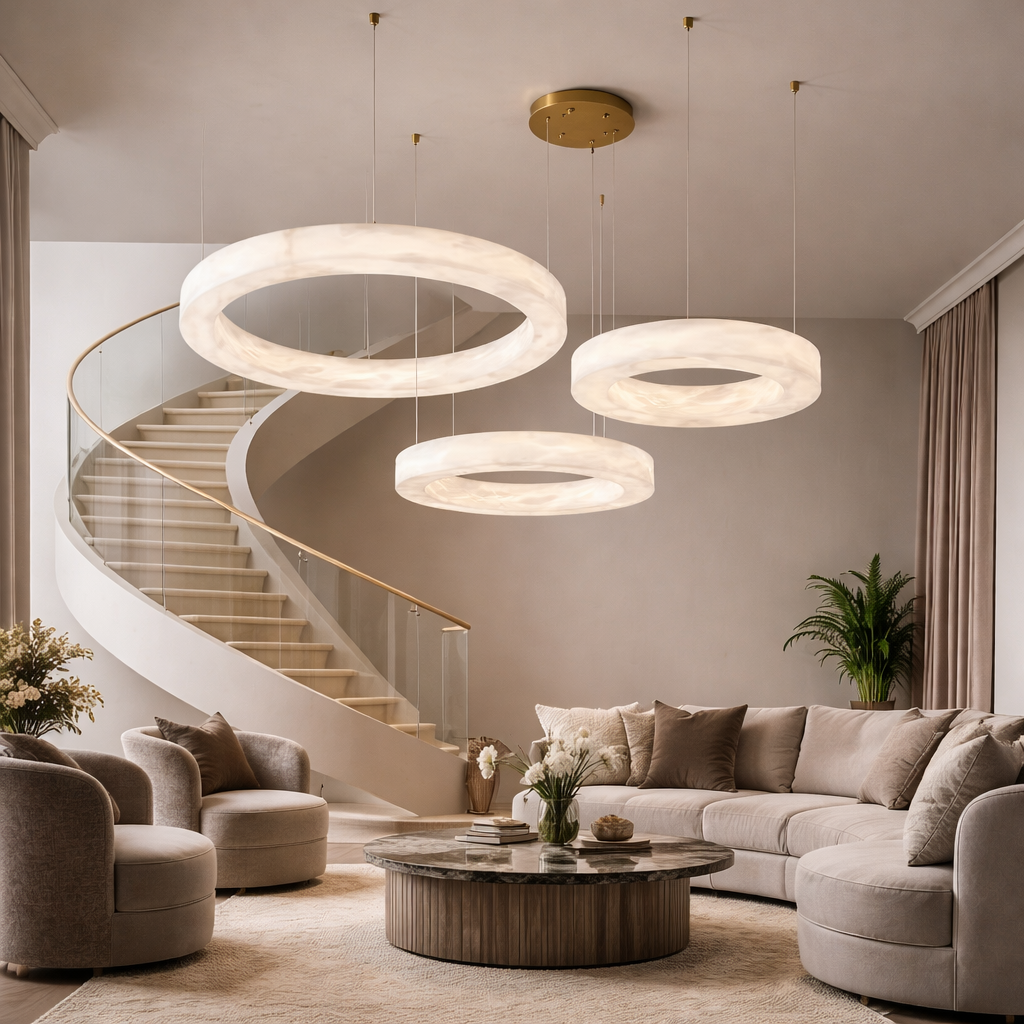 Lunara — Suspension sphère effet lune marbrée