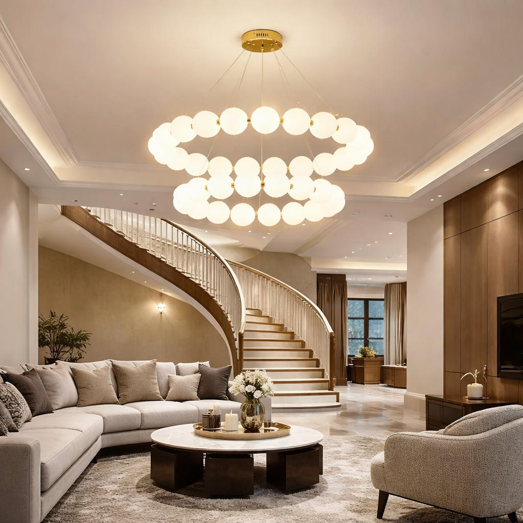Perla — Lustre grand format aux lignes précieuses