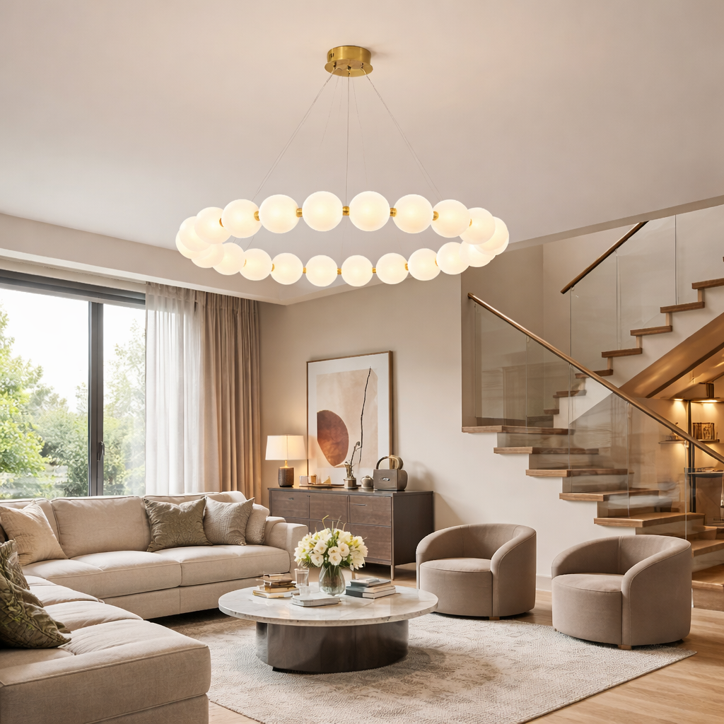 Perla — Lustre grand format aux lignes précieuses