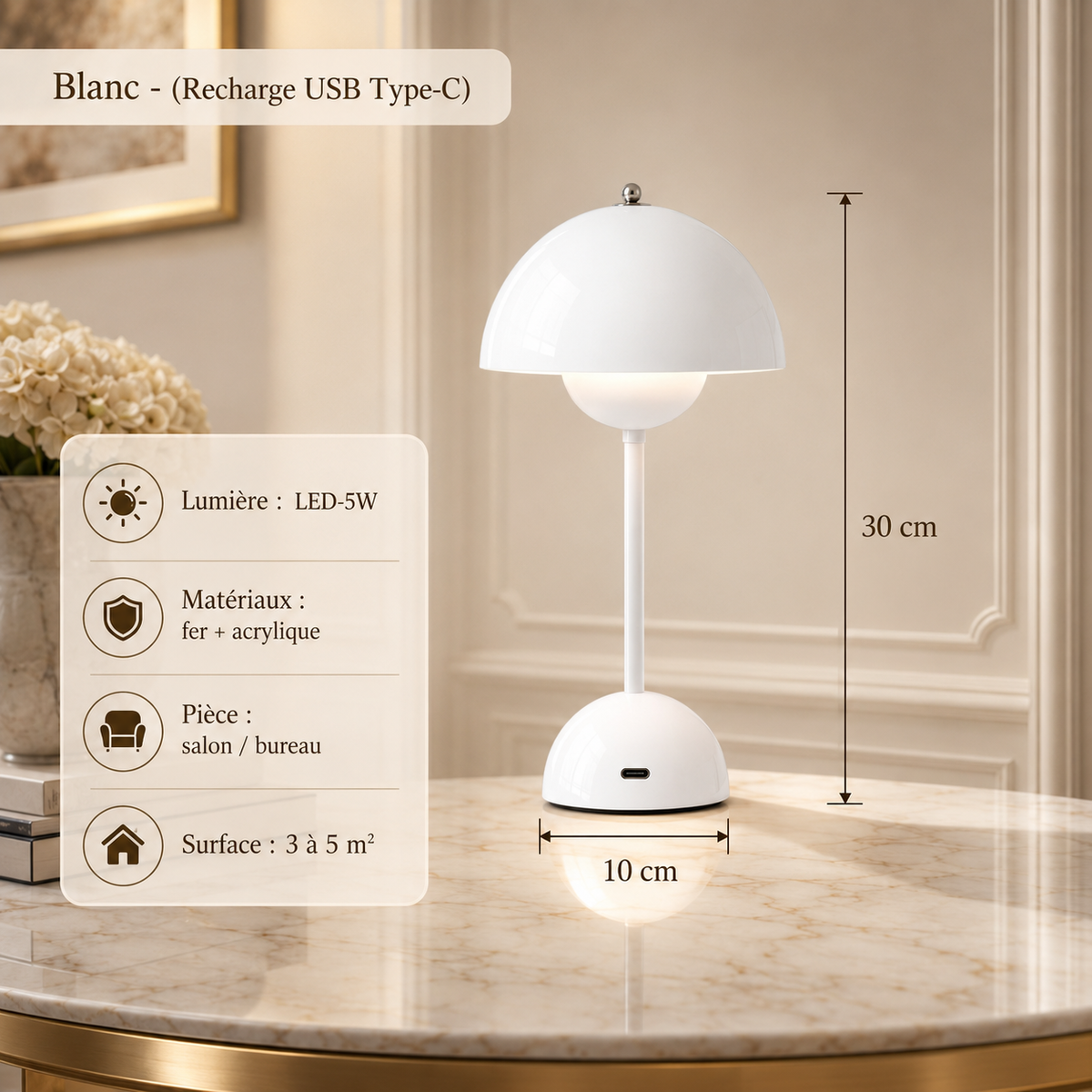 Ombrella — Lampe à poser champignon sans fil
