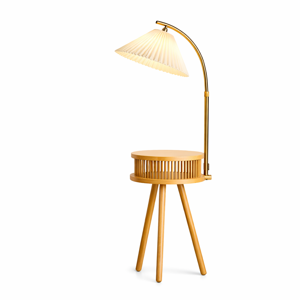 Corolia — Lampadaire guéridon en bois