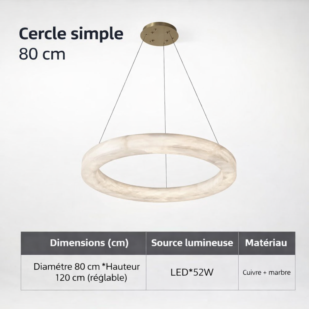 Lunara — Suspension sphère effet lune marbrée
