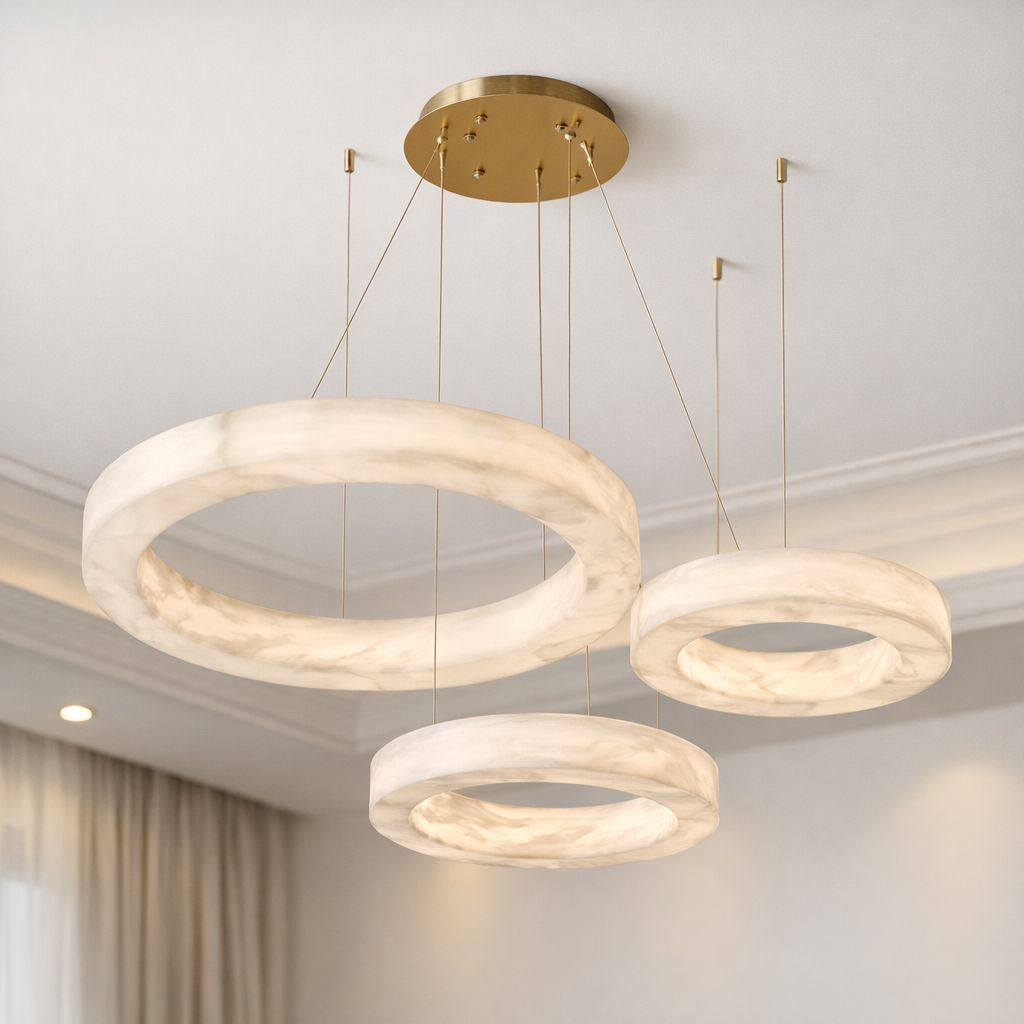 Lunara — Suspension sphère effet lune marbrée