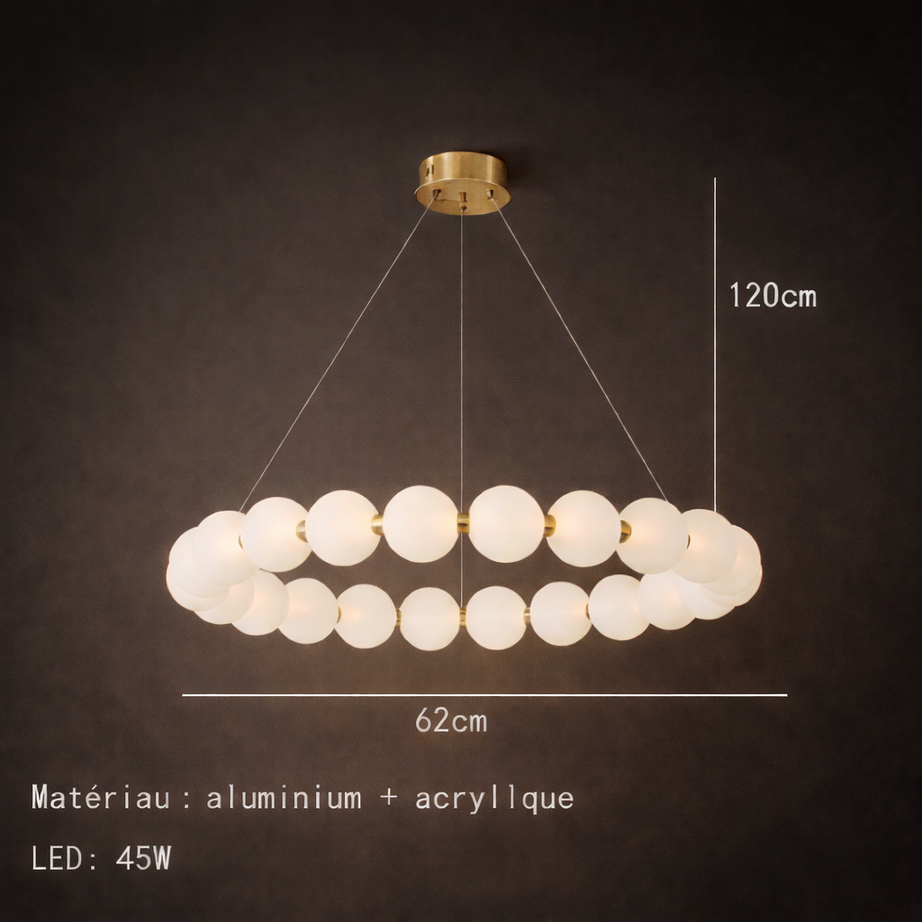 Perla — Lustre grand format aux lignes précieuses