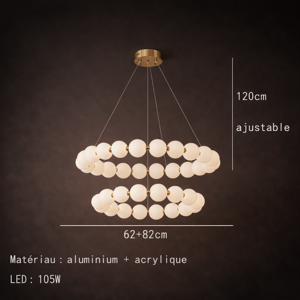 Perla — Lustre grand format aux lignes précieuses
