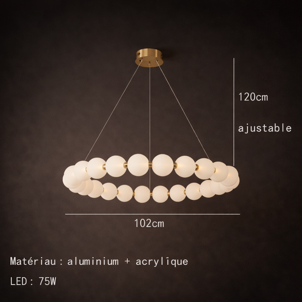 Perla — Lustre grand format aux lignes précieuses