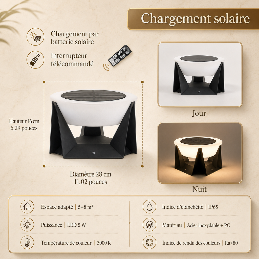 Solis — Borne solaire d'extérieur en pilier