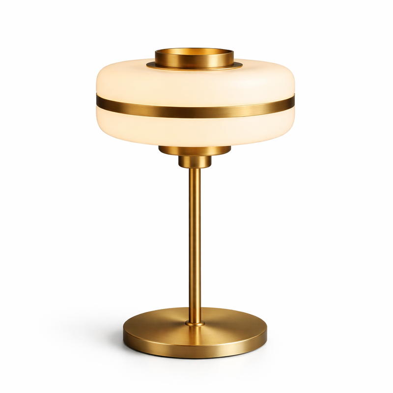Ivoria — Lampe à poser verre dépoli et métal doré