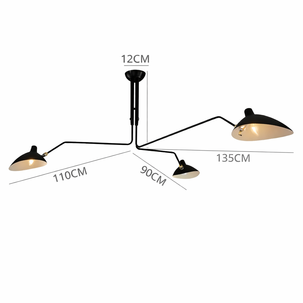 Trévia — Lustre à branches, trois ou six têtes