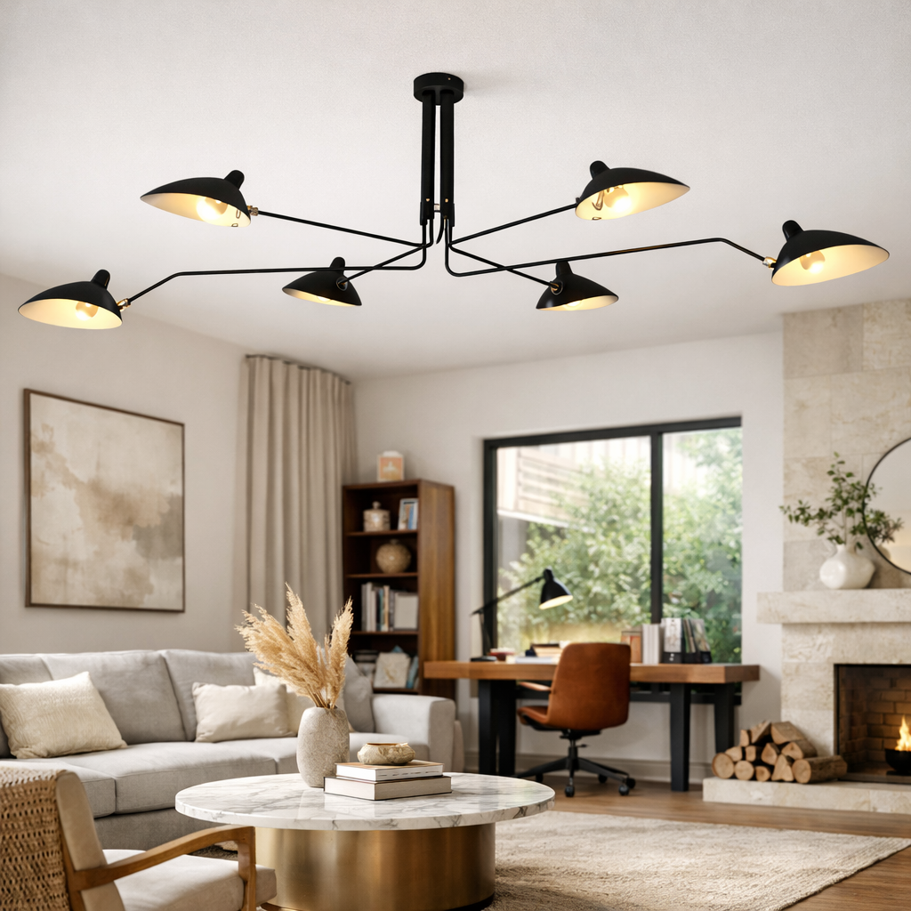 Trévia — Lustre à branches, trois ou six têtes