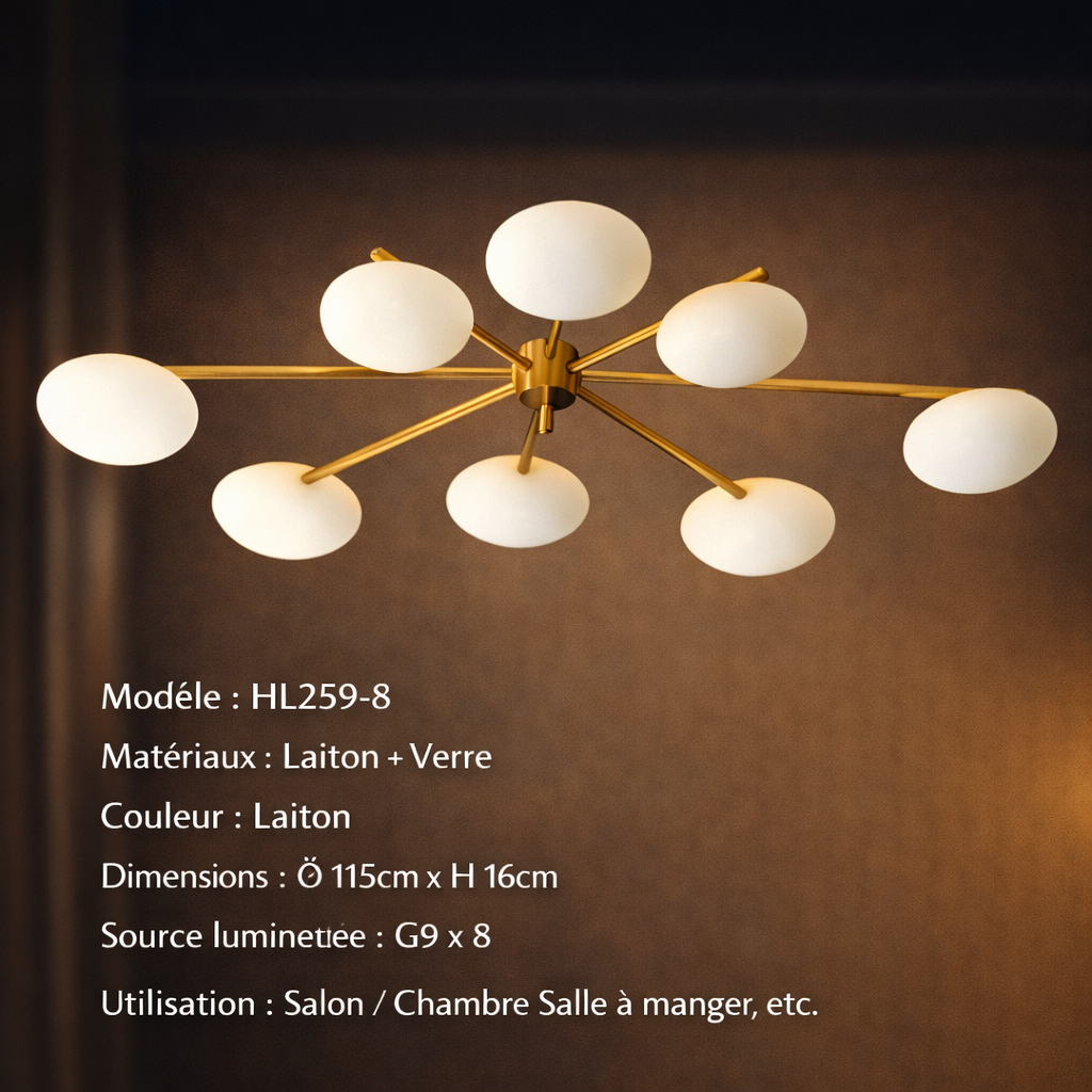 Ramure — Plafonnier multi-bras noir ou doré
