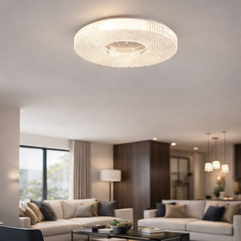 Impéria — Plafonnier à effet cristal, trois finitions
