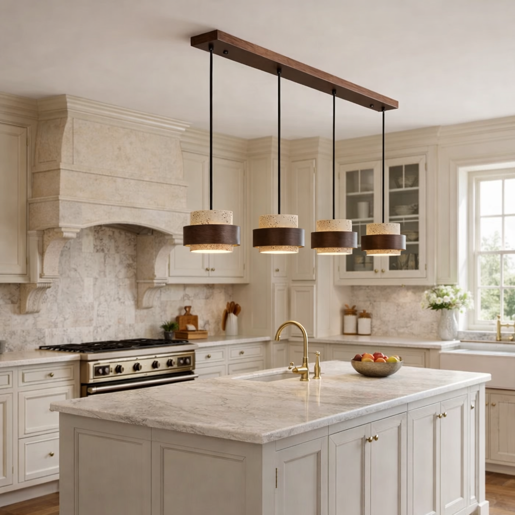 Terrane — Suspension bois deux à quatre lampes