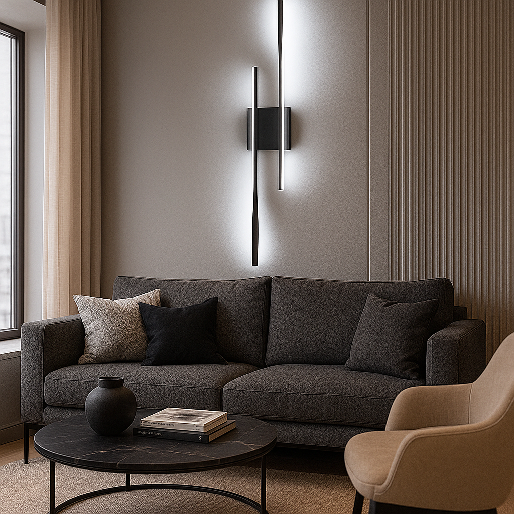 Aluna — Applique murale LED linéaire noire